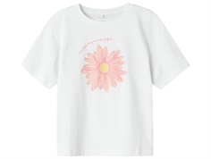 Name It t-shirt lucent white with flower  